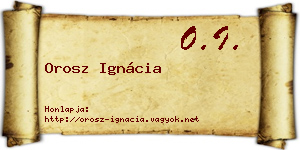 Orosz Ignácia névjegykártya
